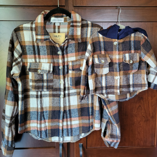 Navy/Copper Flannel