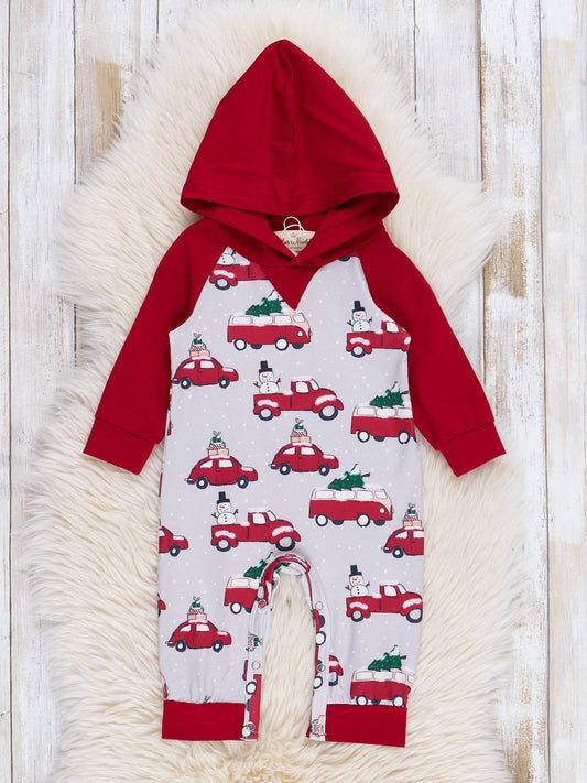 Home For Christmas Hooded Romper