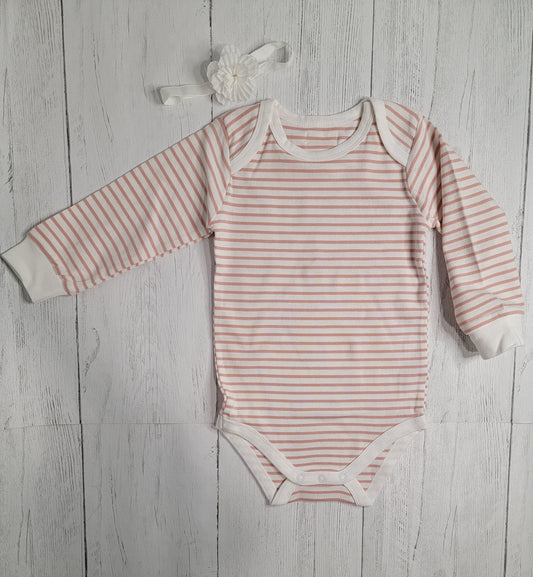 Organic bubble gum long sleeve onesie